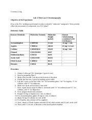 Ochem Lab Report 3 TLC Docx Courtney Long Lab 3 Thin Layer