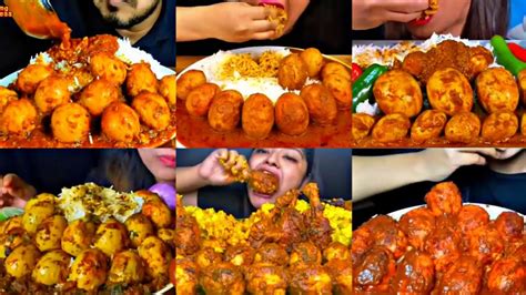 Asmr Eating Spicy Egg Curry With Rice Chicken Curry Best Indian Food