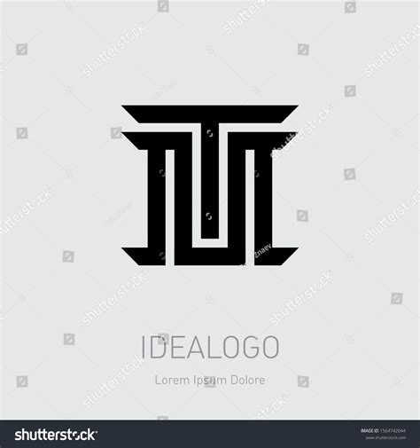 Mt Design Element Icon M T Stock Vector Royalty Free