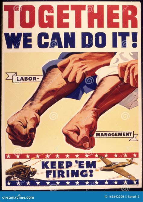 Patriotic Wartime Poster In Big Resolution Propaganda Editorial Image