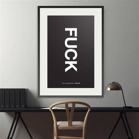 Fuck Poster Helvetica Typographic Funny Quote Etsy