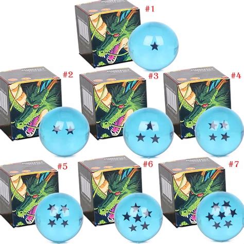 Retail Blue 7cm Dragon Ball Z Stars Crystal Balls Wth Elegant T Box