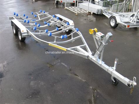 Double Axle Boat Trailer With Rollers For 18 19ft Boats Small Boat Trailer And Galvanized Boat