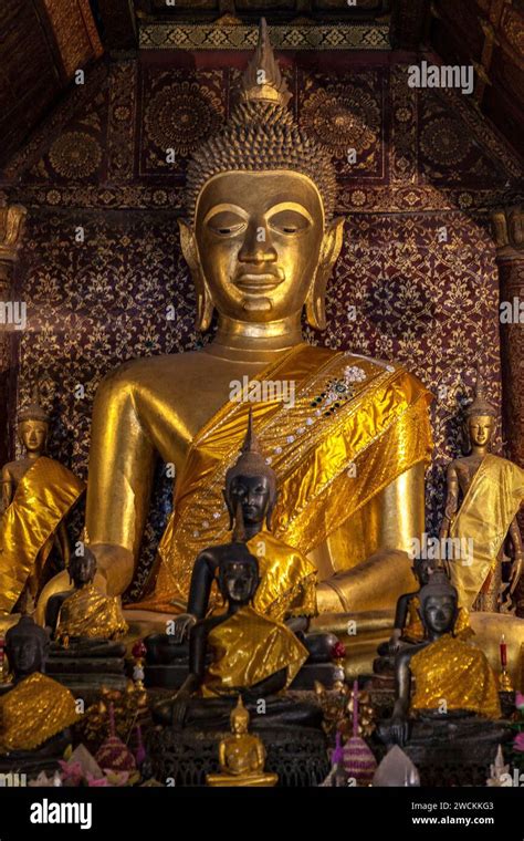 Golden Statue Of Buddha Inside The Sim Central Shrine Hall Of Wat