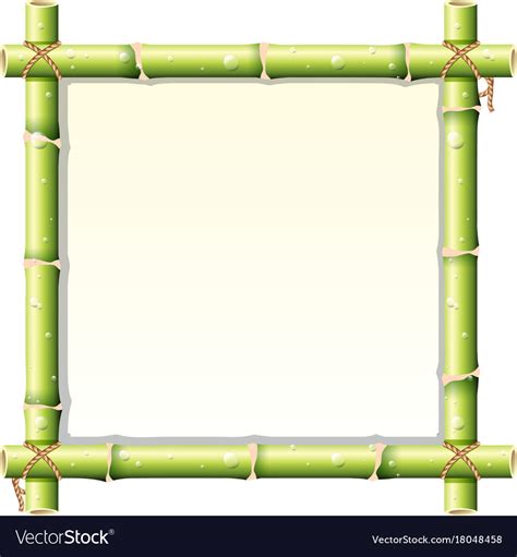 Border design with bamboo stem Royalty Free Vector Image