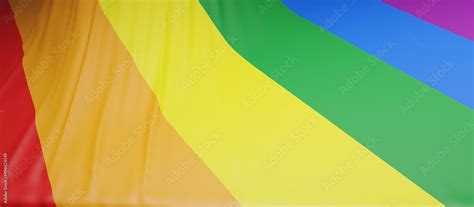 Rainbow Flag LGBT Gay Pride Symbol Background Texture LGBTQ Community Rights D Render Stock
