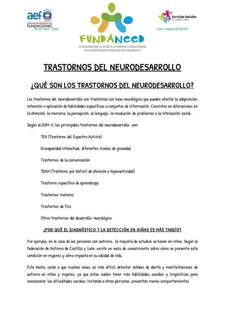 Que Son Los Trastornos Del Neurodesarrollo Pablo UDocz