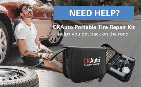 Ckauto Universal Tire Repair Kit Heavy Duty Car Emergency Tool Kit For