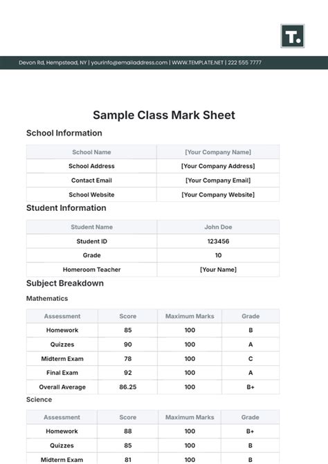 FREE Mark Sheet Templates & Examples - Edit Online & Download | Template.net