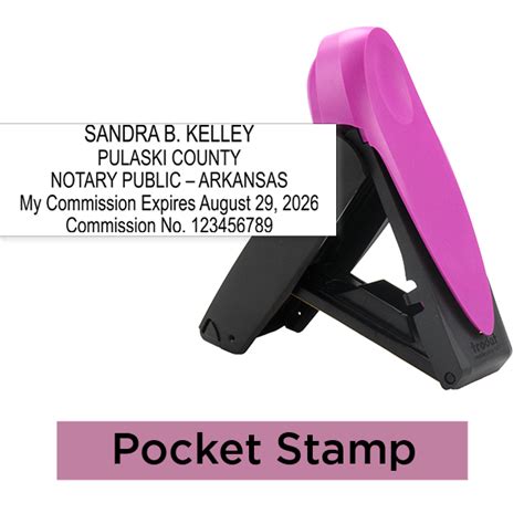 Arkansas Notary Pink Stamp Rectangle All State Notary Supplies