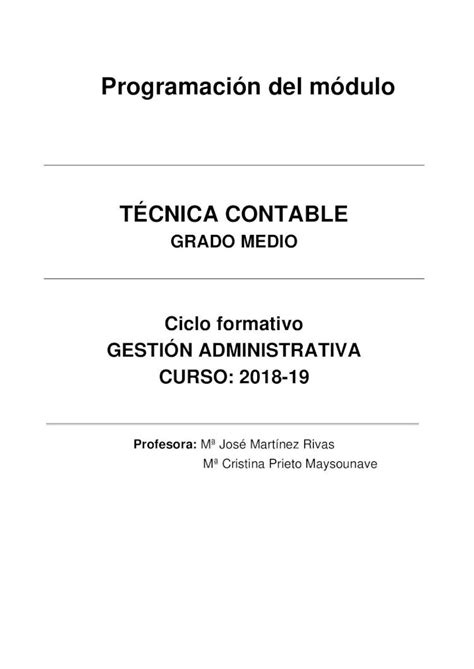 Pdf T Cnica Contable Programaci N Del M Dulo T Cnica Contable Grado