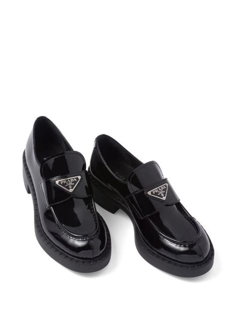 Prada Chocolate Patent Leather Loafers Black Farfetch Patent