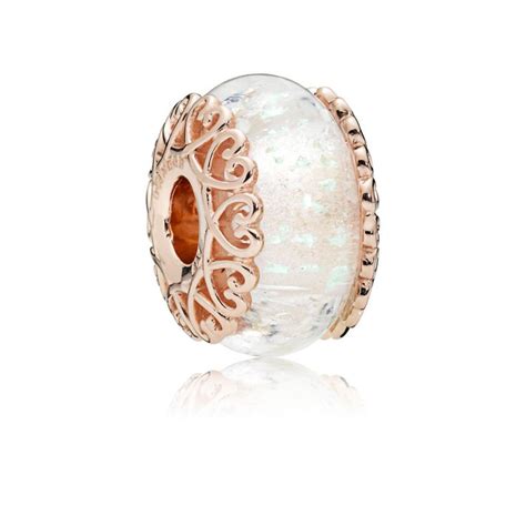 Iridescent Murano Glass Charm Pandora Charms Rose Gold Pandora Rose