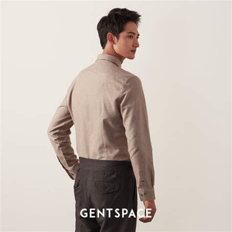 【gentspacegentspace 男士长袖衬衫】gentspacegentspace男士长袖衬衫双色肌理纽扣领全棉休闲衬衫【正品 价格