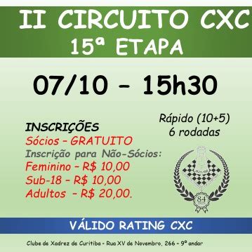 Torneio De Xadrez R Pido No Clube De Xadrez De Curitiba Etapa