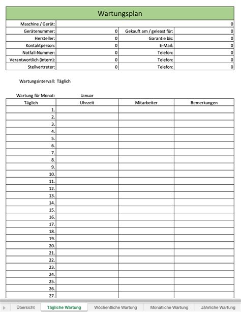 Excel Vorlage Wartungsplan So Sparen Sie Geld Und Rger