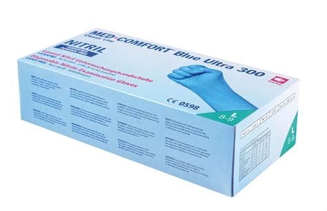 Ampri Med Comfort Blue Ultra 300 Nitrile Examination Gloves With