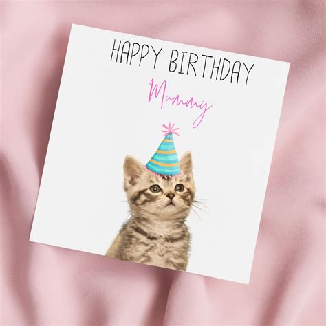 Cat Greeting Card Cat Birthday Card, Cute Cat Card, Special Birthday ...