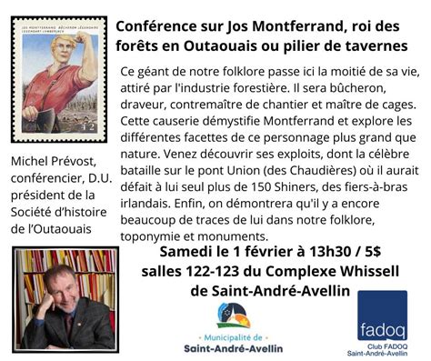 Conf Rence Histoire De Jos Montferrand Municipalit De Saint Andr