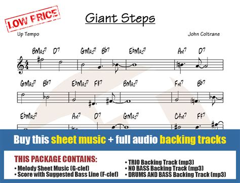 Giant Steps Sheet Music Backing Tracks Backing Track Center Hotmart