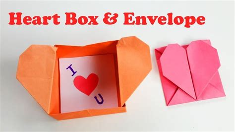 How To Make An Origami Heart Box Envelope Pop Up Heart Diy Crafts