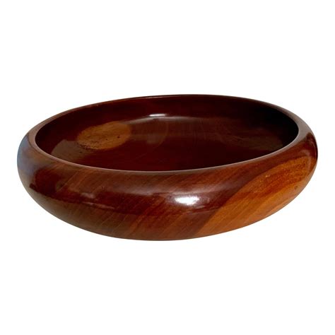 Large Vintage Organic Minimalist Haitian Natural Wood Salad Bowl | Chairish