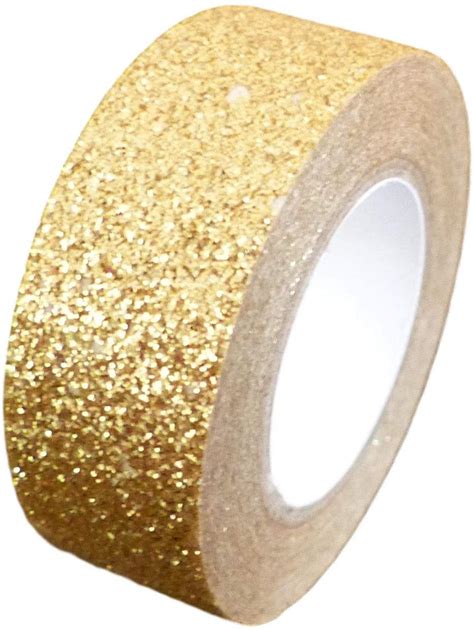 Gold Glitter Washi Tape Decorative Craft Self Adhesive Stick On Sticky