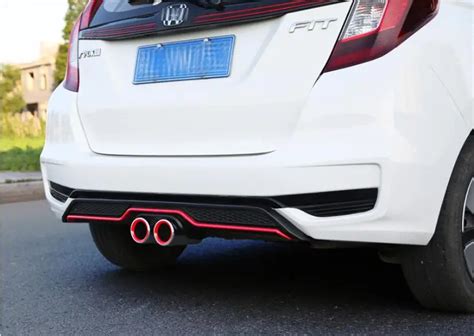 JIOYNG ABS Rear Bumper Diffuser Spoiler With Exhaust Tips For HONDA FIT