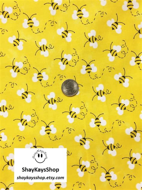 Novelty Bee Fabric Bee Fabric Sold By The Yard Sunny Yellow Etsy