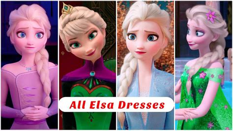 All Elsa Dresses In Frozen Movies Youtube