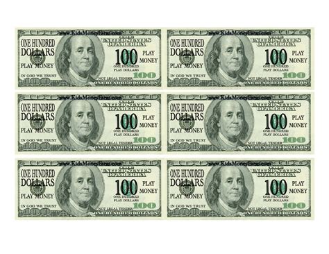 Printable 100 Dollar Bill Pdf