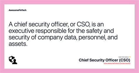 Chief Security Officer Cso Awesomefintech Blog