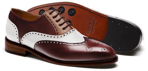 Brogues Burgundy Weisses Braunes Flora Leder Kalbsleder