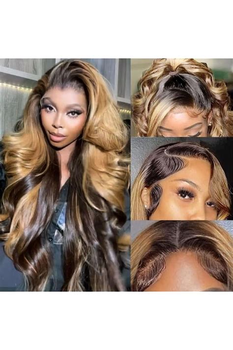 Density X Human Hair Lace Front Wigs Pre Plucked With Baby Hair X Honey Blonde