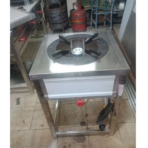 Stainless Steel SS Single Burner Gas Bhatti 1 Size 15x15x8 Inch At