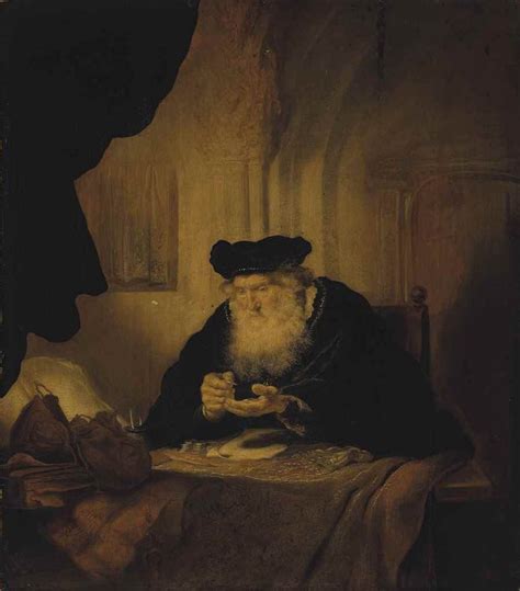 An Old Man Counting Money Salomon Koninck Amsterdam 1609 1656