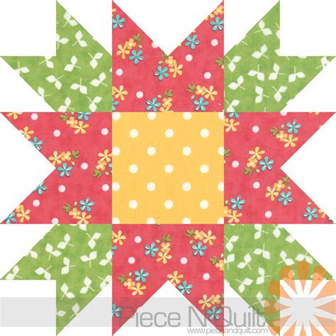 Flower Star Quilt Pattern