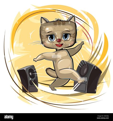 Dancing Cartoon Cat Stock Vektorgrafiken Kaufen Alamy