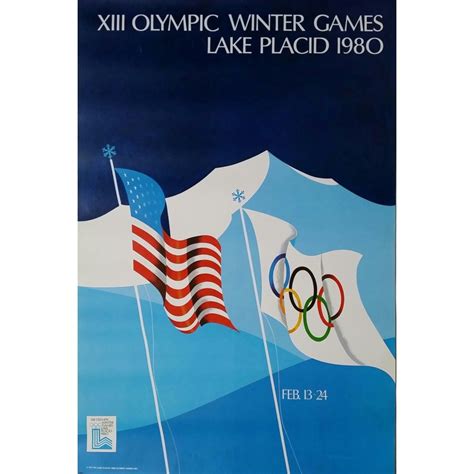 Original Vintage Poster XIII Olympic Winter Games Lake Placid 1980