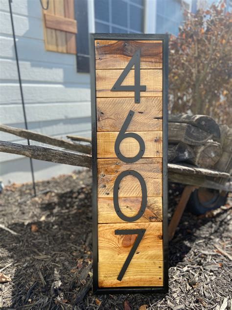 House Numbers Rustic Modern Oversized Inch Metal Number Etsy