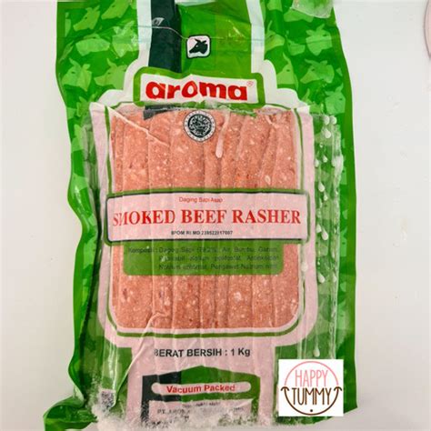 Jual Smoked Beef Rasher Aroma Daging Sapi Bacon Halal 1kg Ori Kota