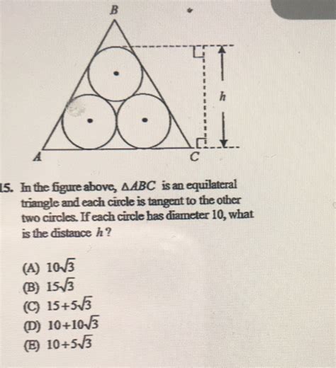 Solved B L5 In The Figure Above Delta ABC Is An Equilateral Triangle