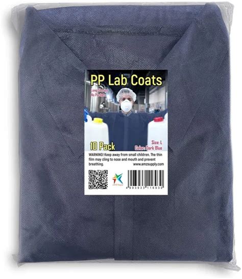 Dropship Disposable Gowns Pack Of 10 Dark Blue Pp Lab Coats Large 35