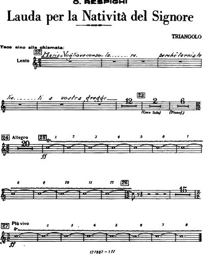 Lauda Per La Nativit Del Signore Triangle Sheet Music By Ottorino