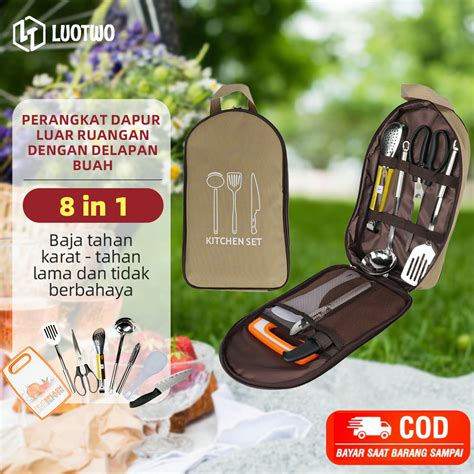 Jual Alat Masak Cooking Set Cooking Set Camping Outdoor Peralatan Masak Luar Ruangan Set Delapan