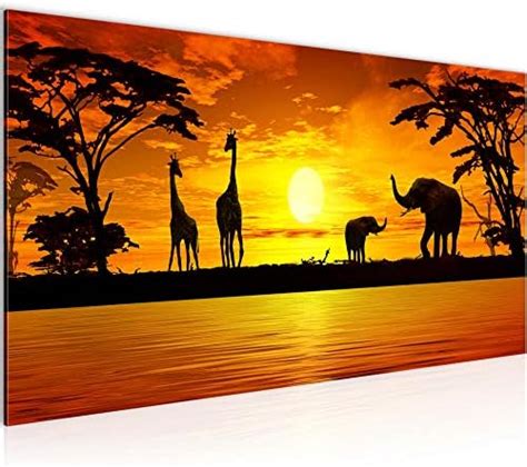 Runa Art Tableau Afrique Le Coucher Du Soleil X Cm Parties