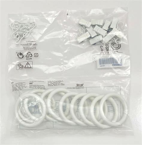 Pack Of 10 Ikea Syrlig Curtain Ring Wclip And Hook Curtain Hardware