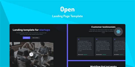 Open Landing Page Template Made With Reactjs