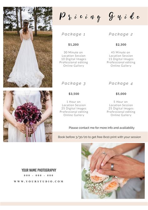 Wedding Photography Pricing Template