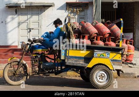 Jamnagar Gujarat India December Two Men Walk On A Busy